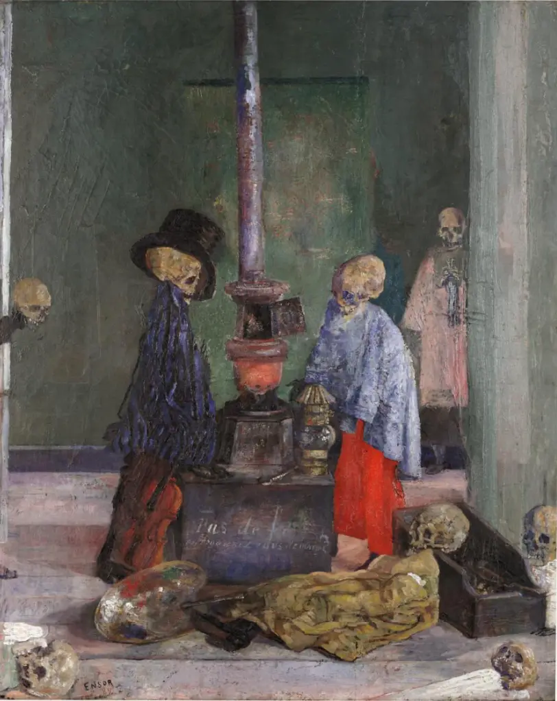 James Ensor, Skeletons Warming Themselves, 1889